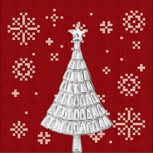 SILVERTONE CLEAR‎ RHINESTONE CHRISTMAS TREE BROOCH